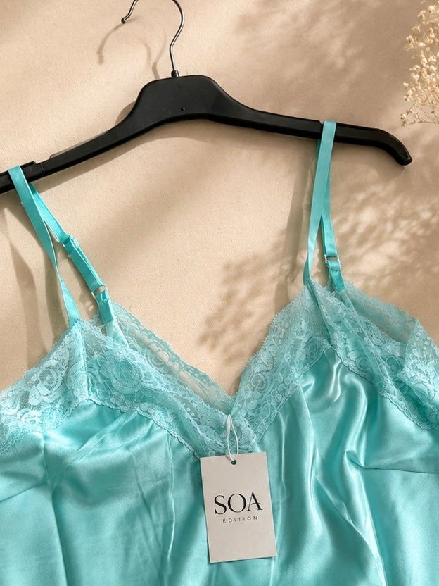 Caraco Satin Dentelle Femme