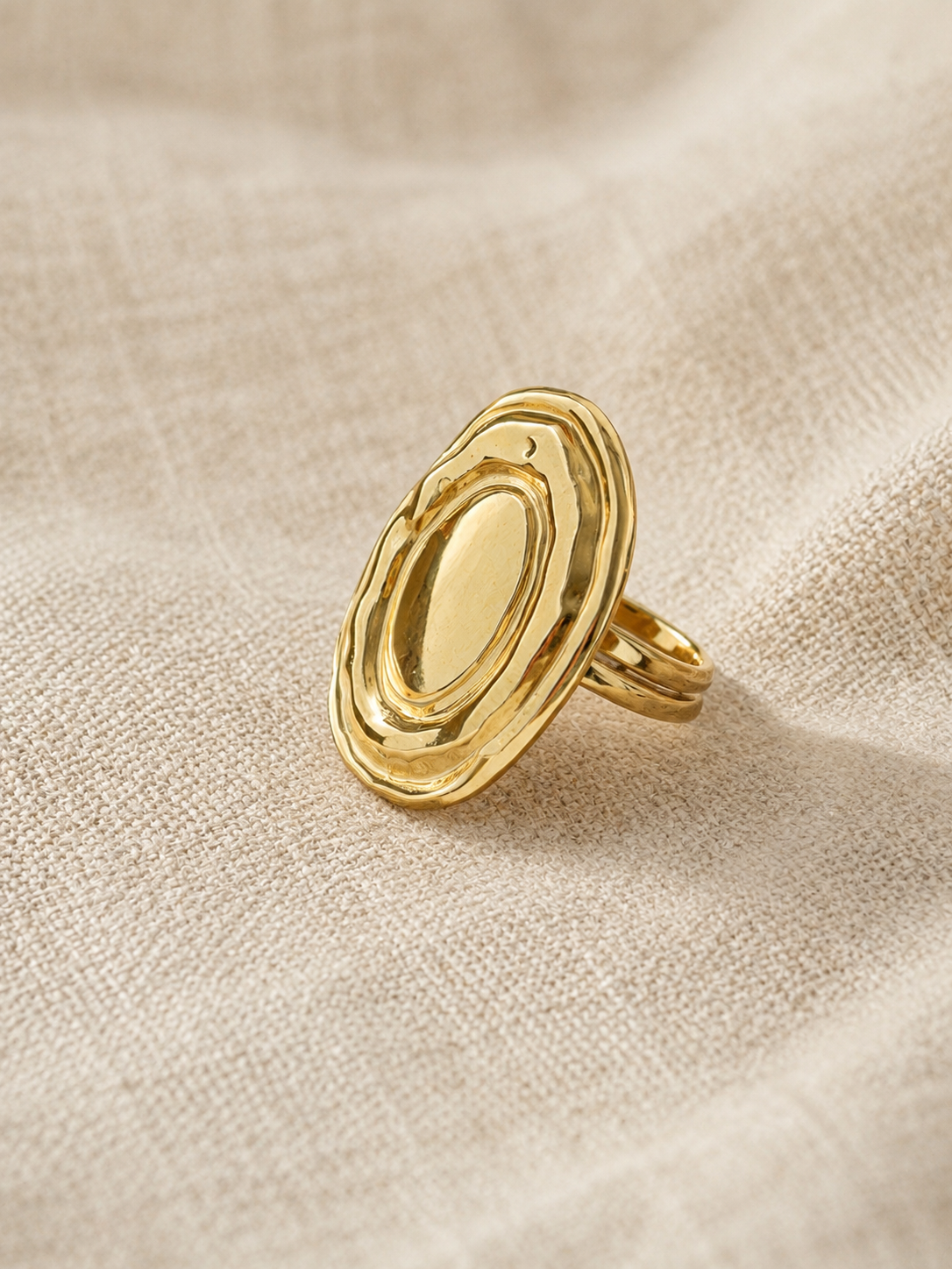 Bague acier inoxydable dorée