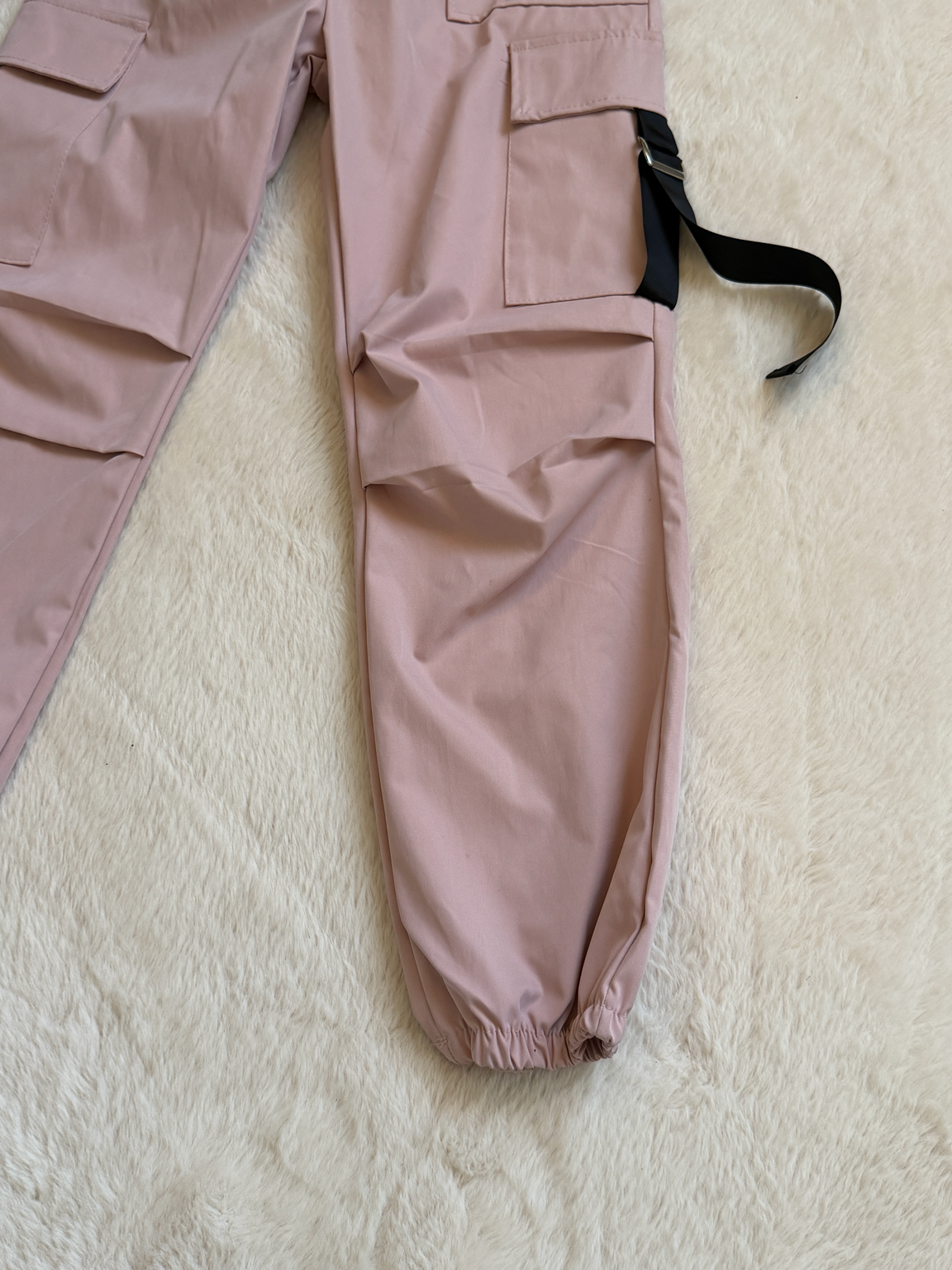 Pantalon cargo rose poudré