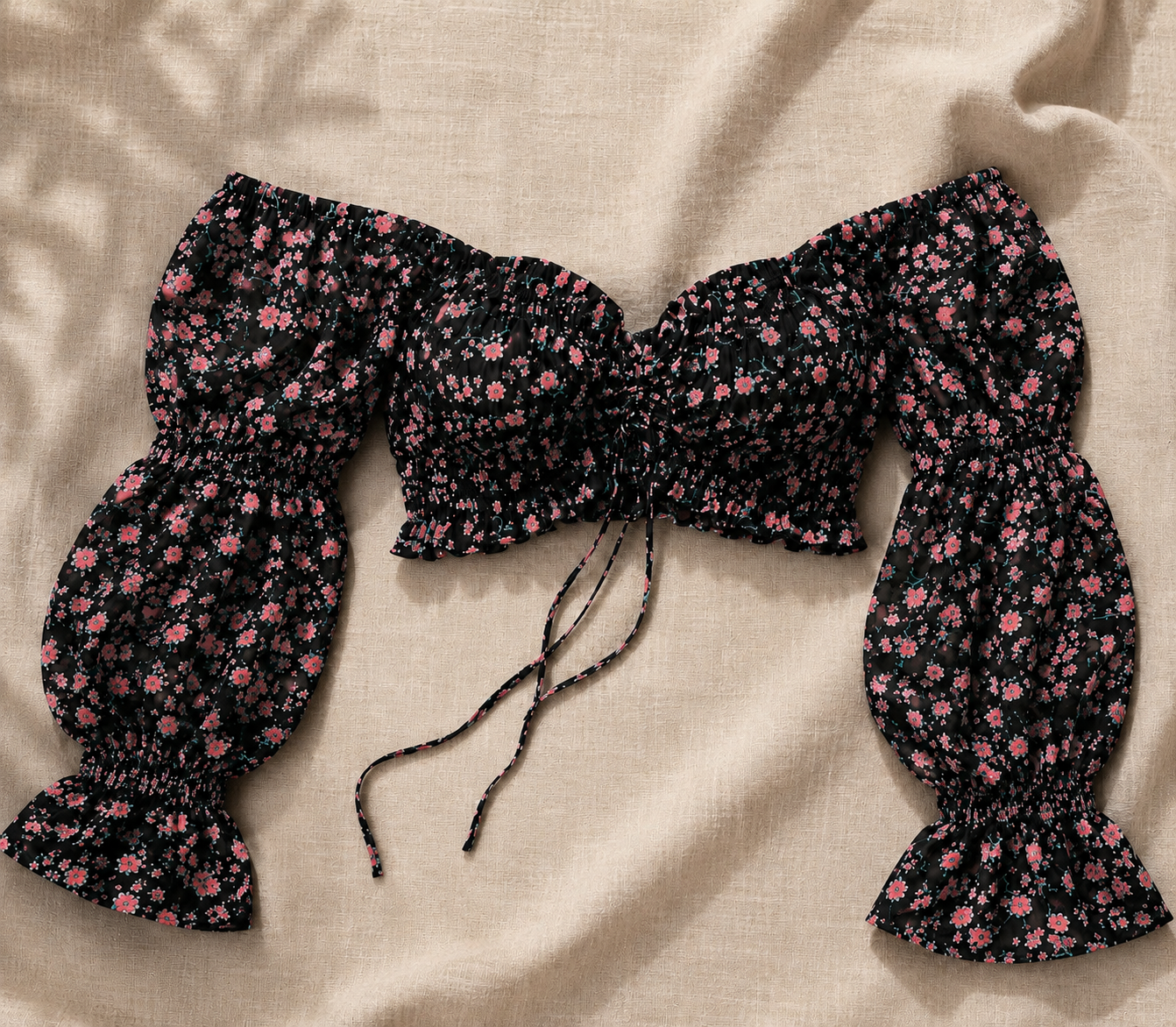 Crop Top Fleuri Romantique Femme