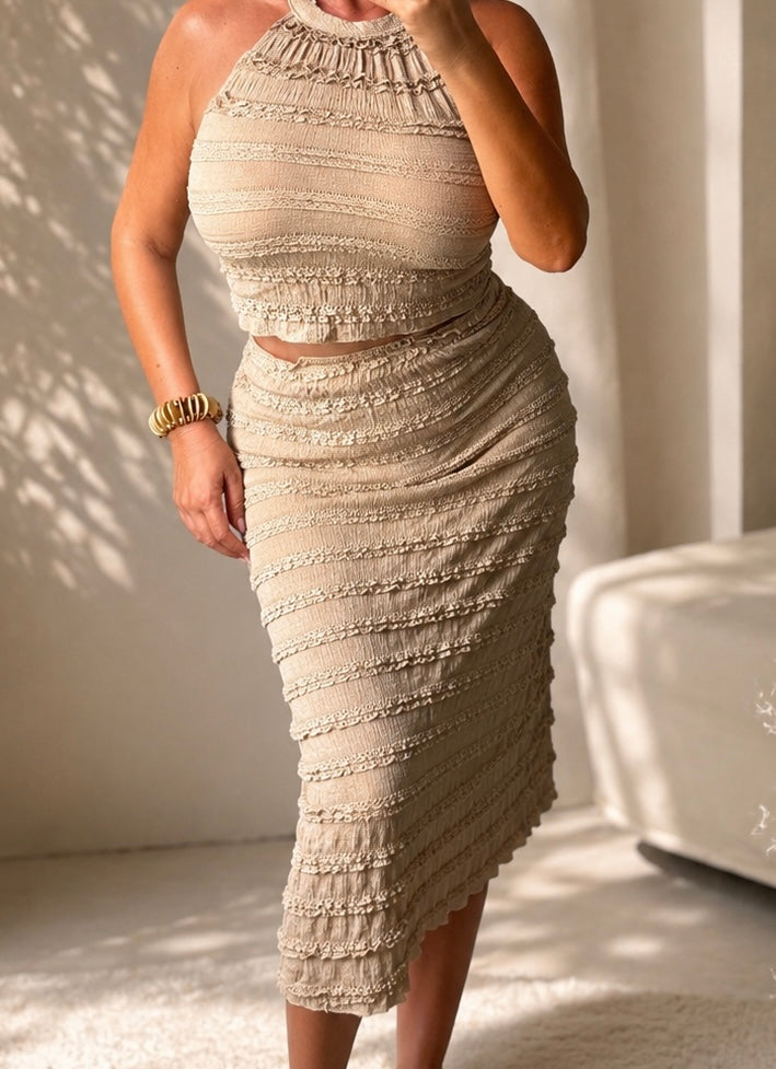 Ensemble beige texturé
