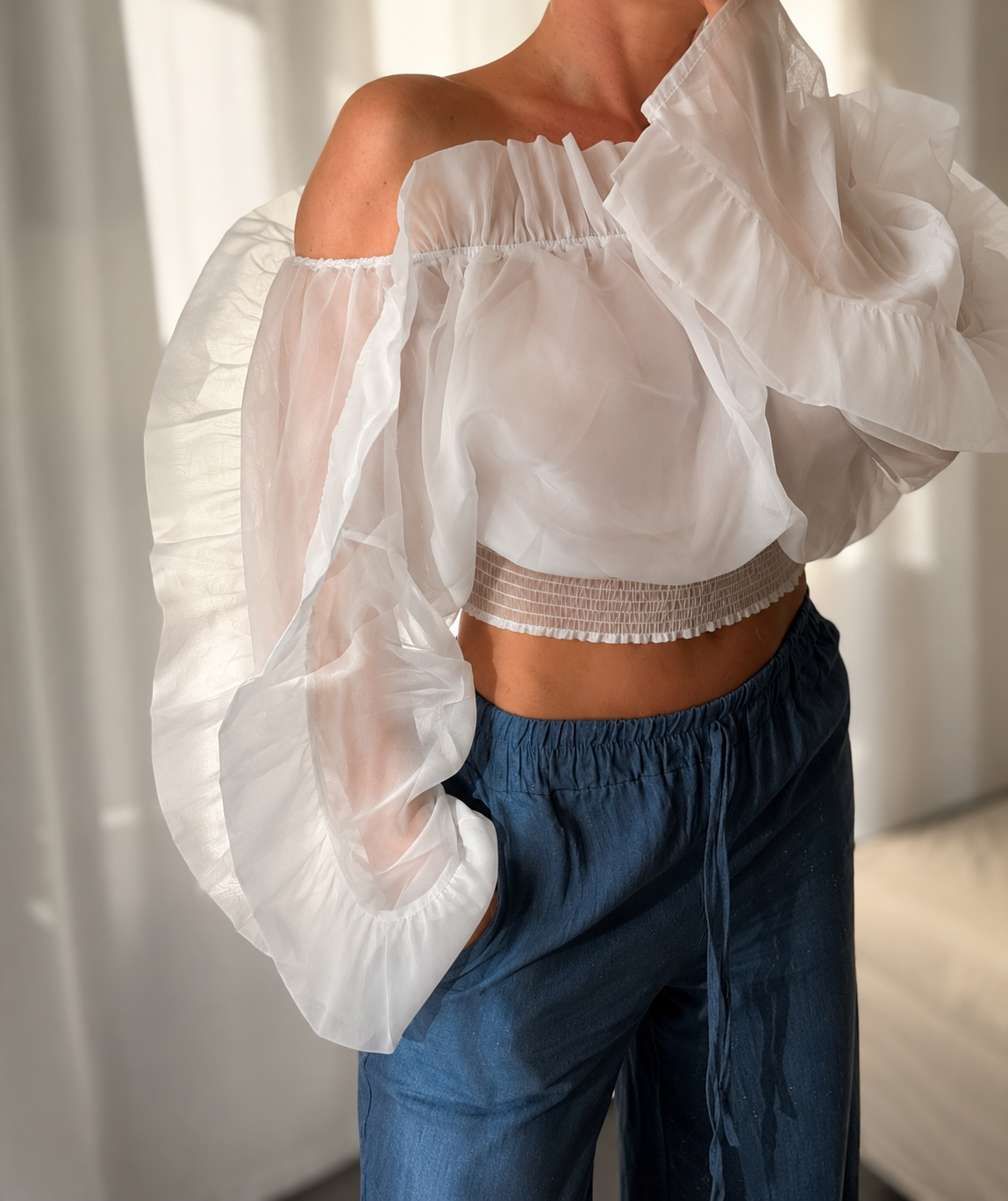 Crop Top Romantique Organza