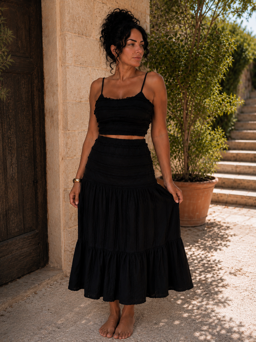 Ensemble Rose Bohème en Dentelle