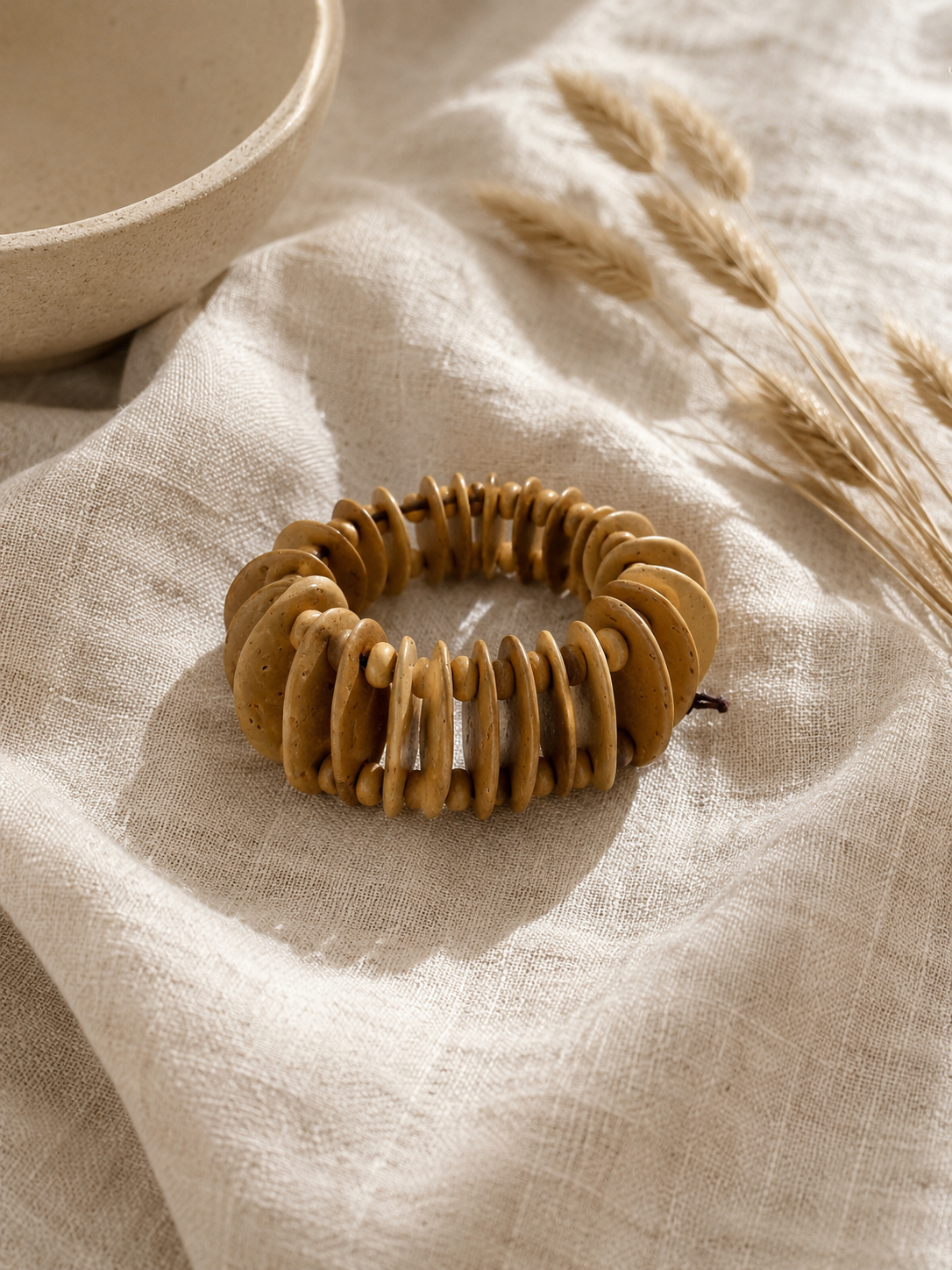 Bracelet bohème beige naturel