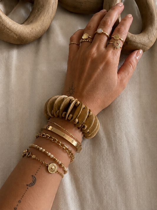 Bracelet bohème beige naturel