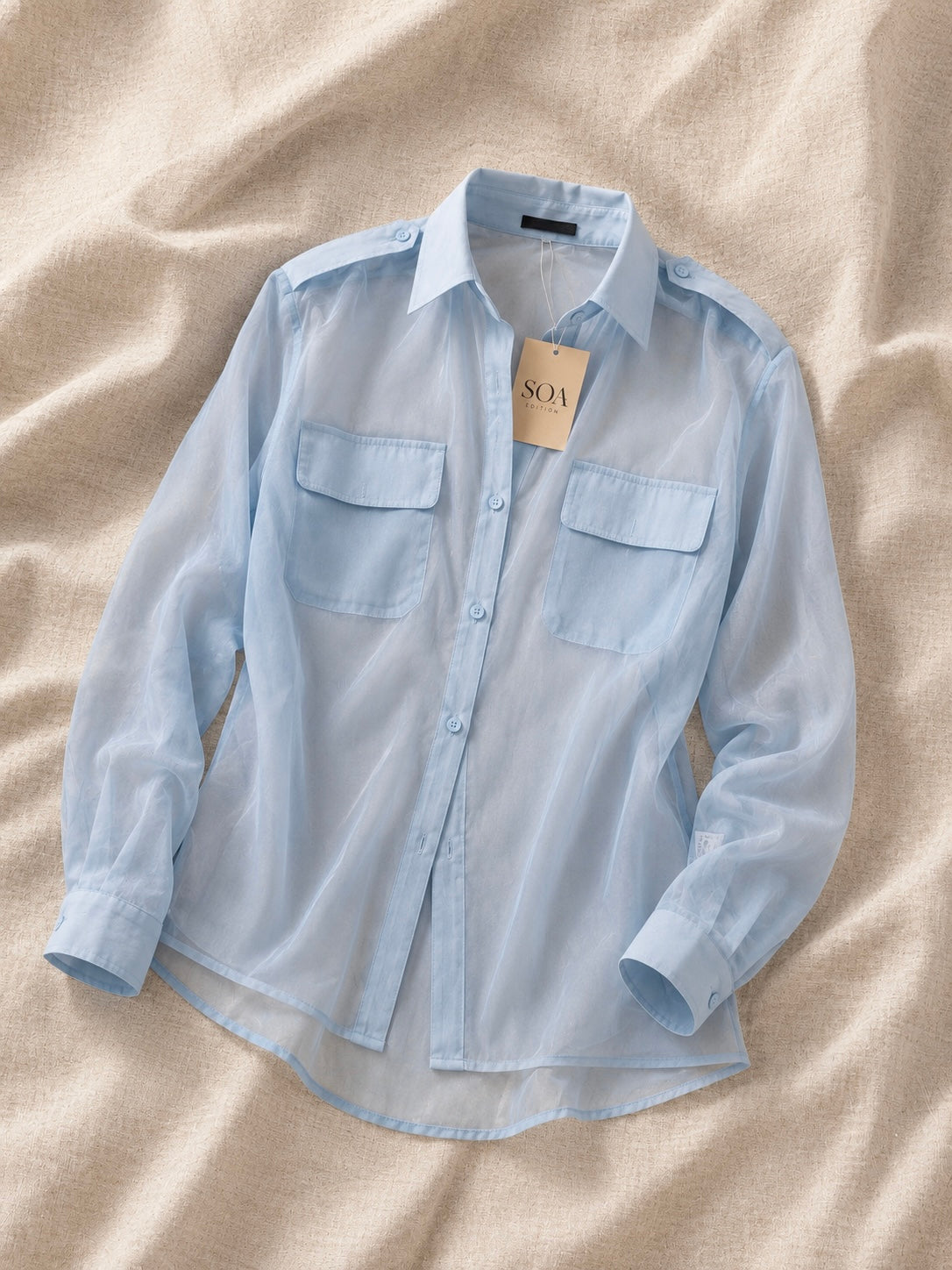 Chemise Voile Blanche Oversize Femme