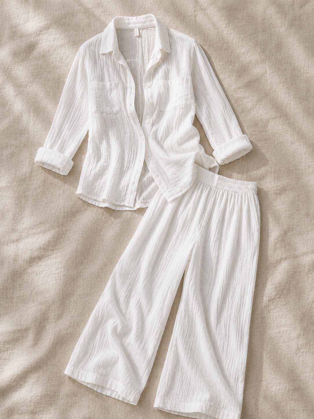 Ensemble blanc 100 % coton