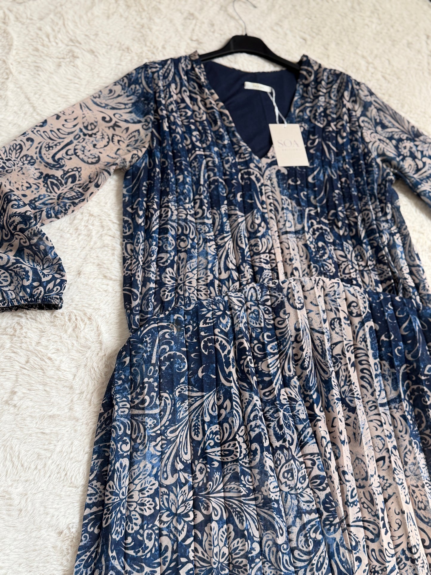 SOA Selected | Robe Longue Bohème Bleue SENES Femme