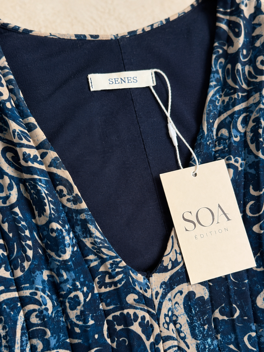SOA Selected | Robe Longue Bohème Bleue SENES Femme