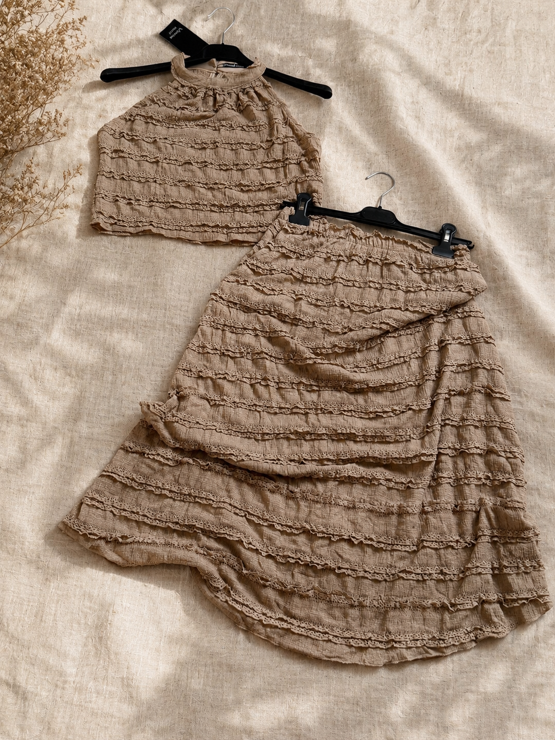 Ensemble beige texturé