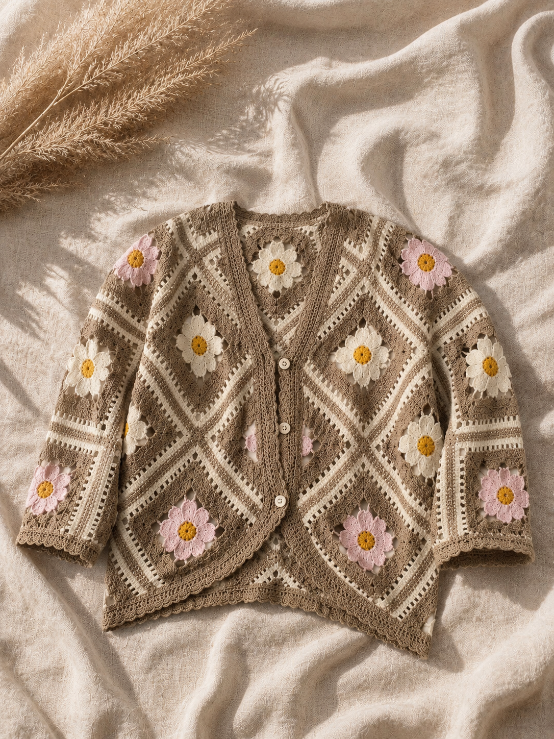 Gilet Crochet Fleuri Bohème