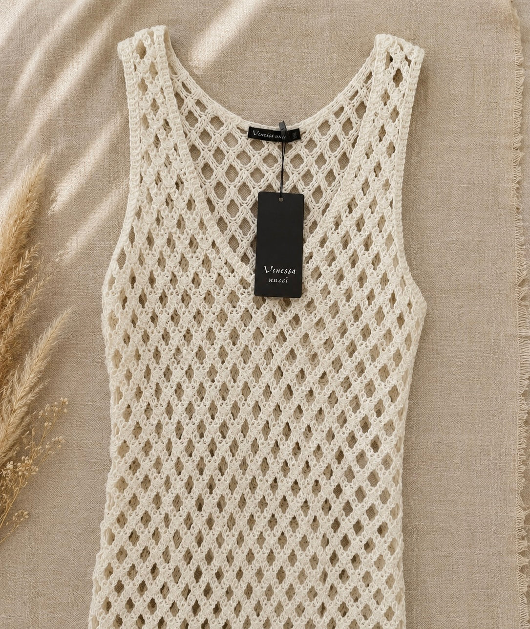 Robe crochet blanche ajourée