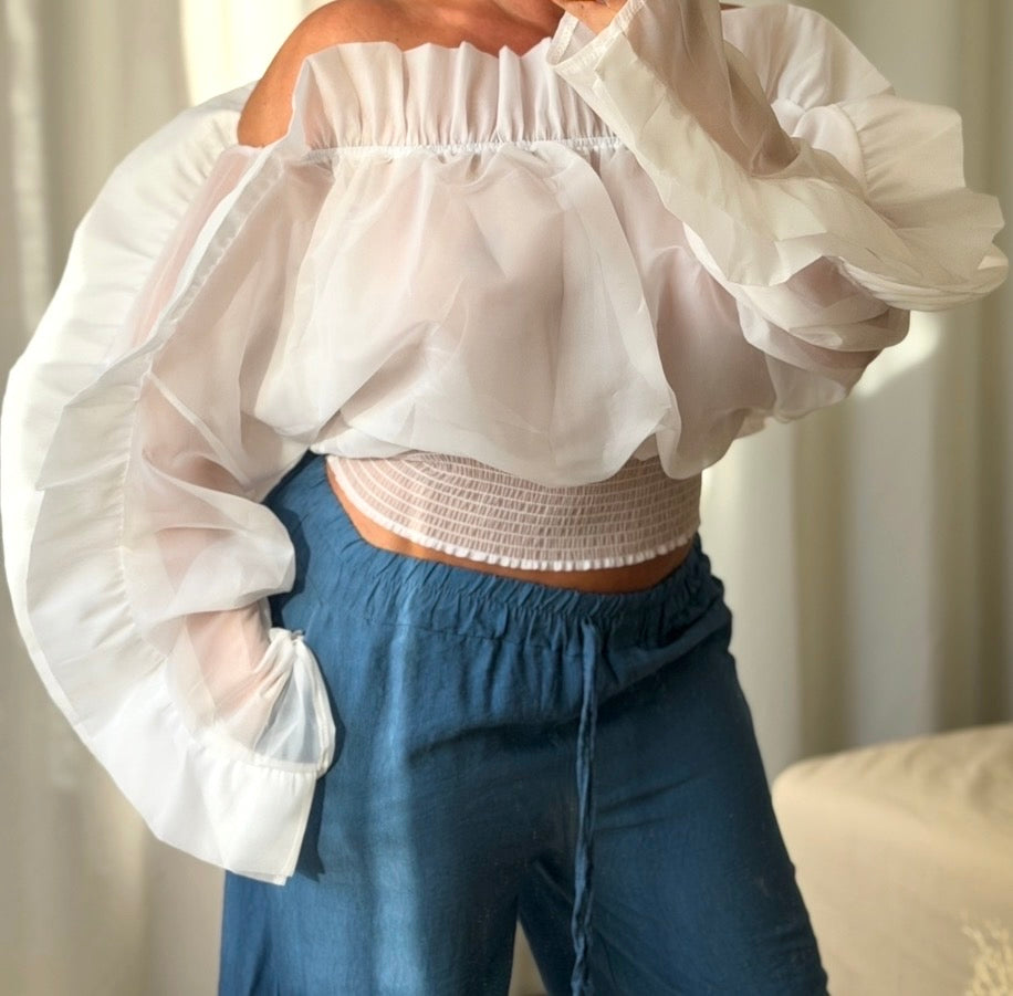 Crop Top Romantique Organza