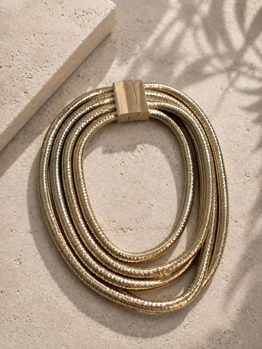 Collier Multi-Rangs Doré Femme