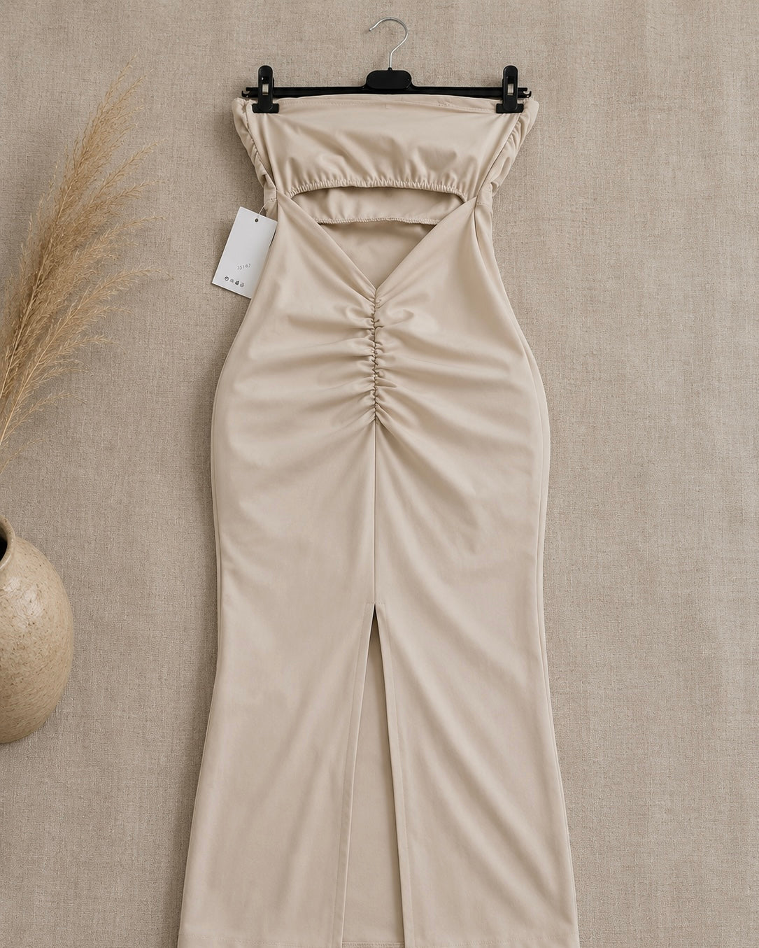 Robe Longue Bandeau Beige