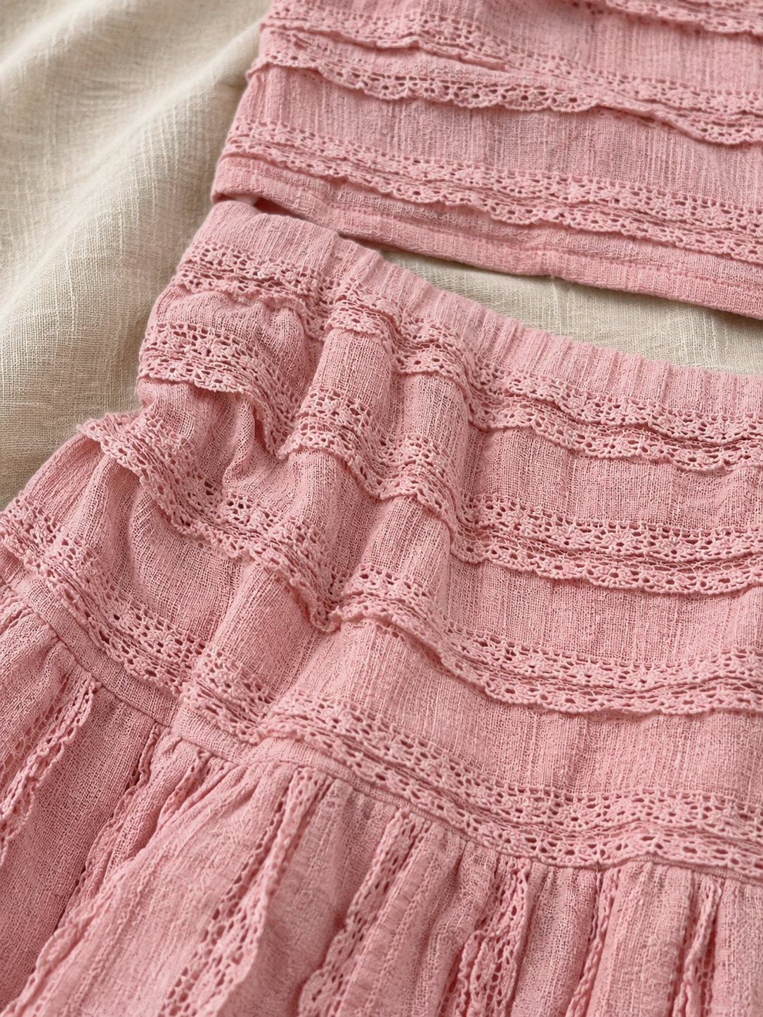 Ensemble Rose Bohème en Dentelle