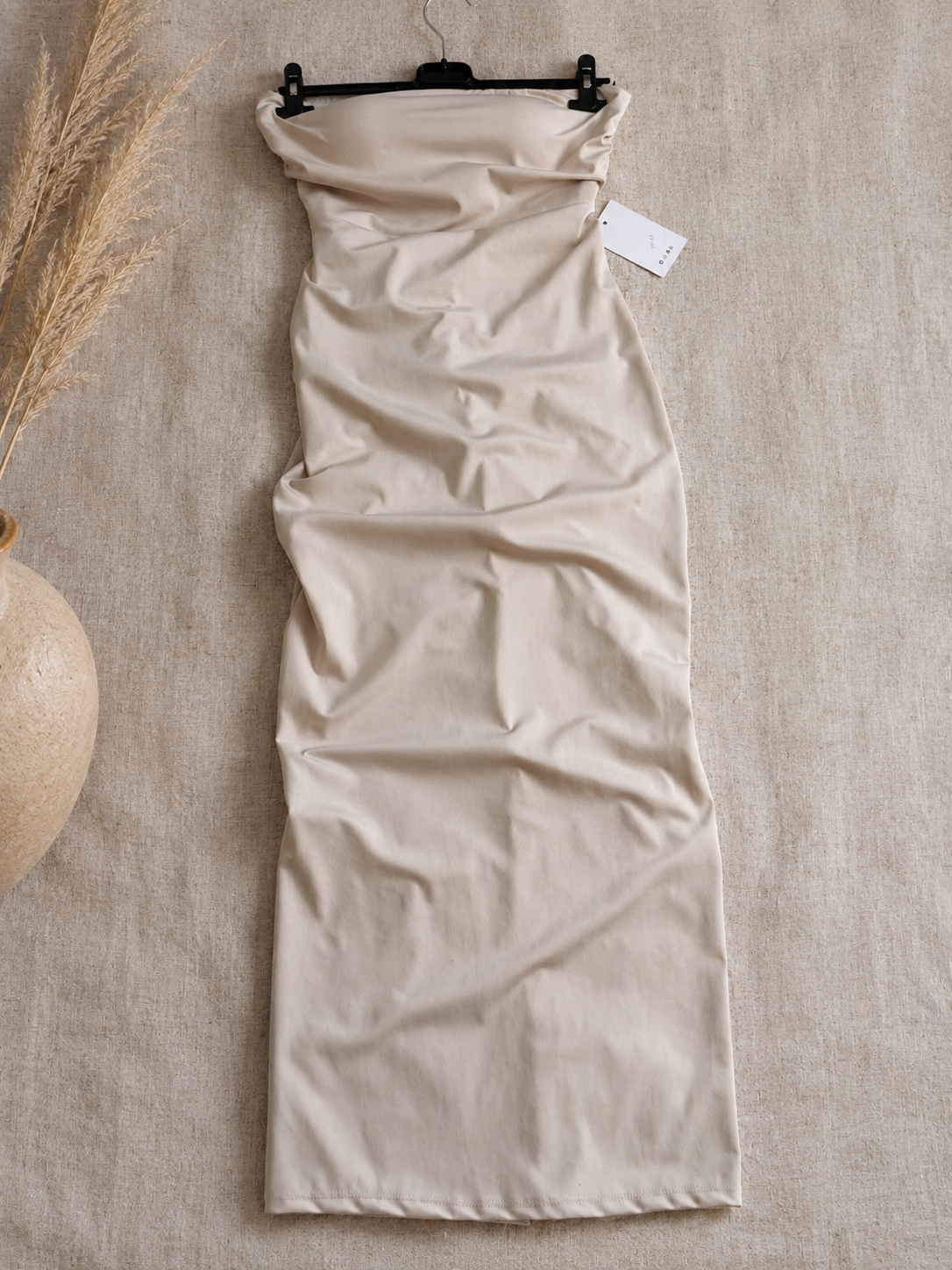 Robe Longue Bandeau Beige