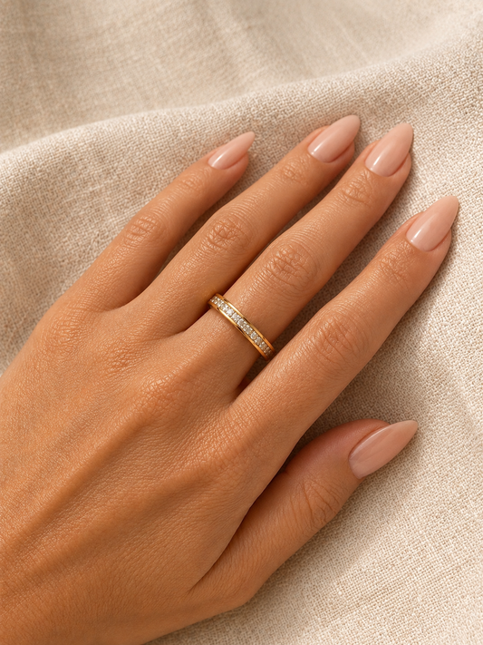 Bague Strass Dorée Femme