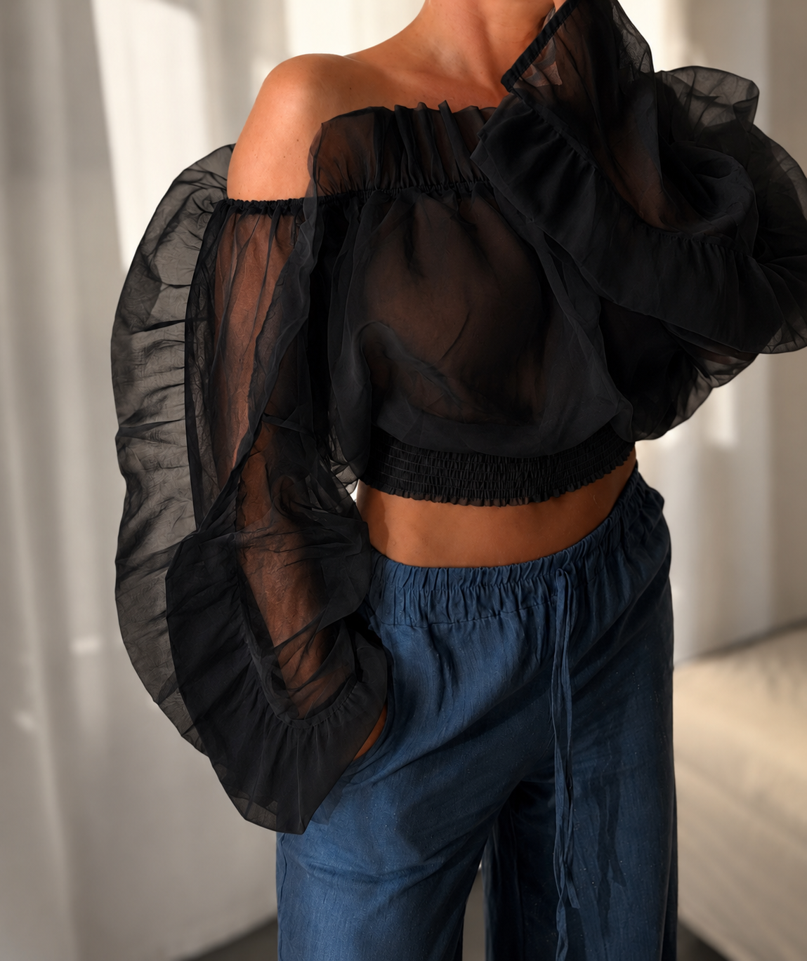 Crop Top Romantique Organza