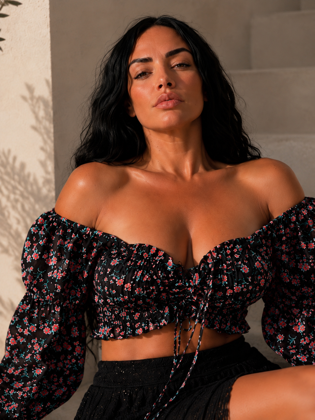 Crop Top Fleuri Romantique