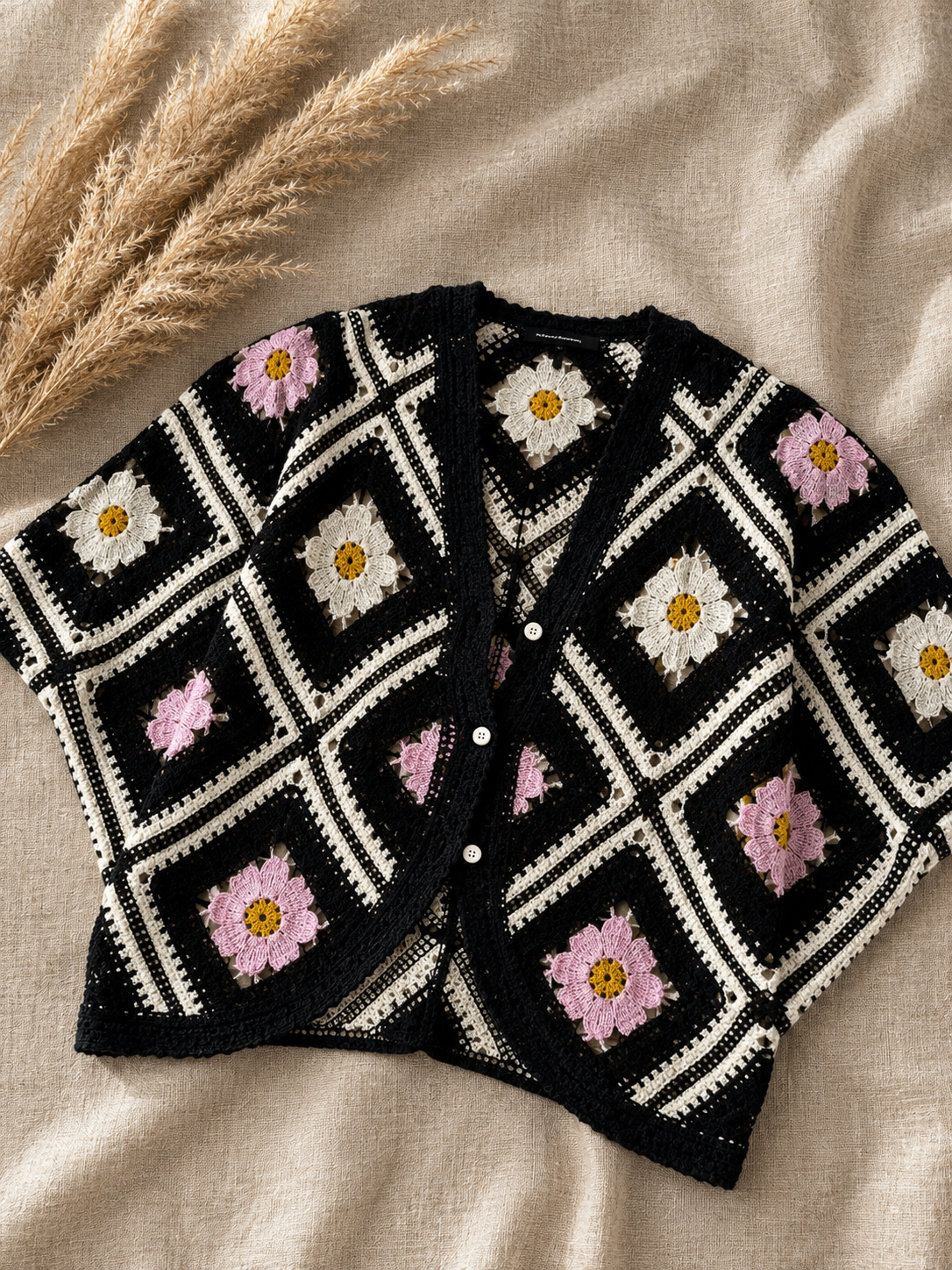 Gilet Crochet Fleuri Bohème